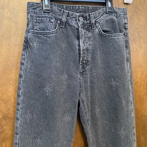 H&M &DENIM vintage fit high rise. NO stretch. Embellished with stars. Size 26”.